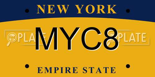 MYC8 New York License Plate