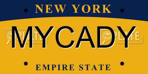 MYCADY New York License Plate