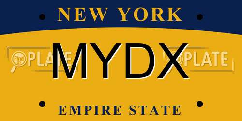 MYDX New York License Plate