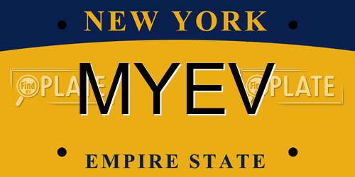 MYEV New York License Plate