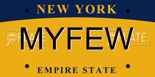 MYFEW New York License Plate
