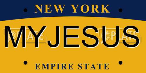 MYJESUS New York License Plate