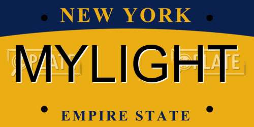 MYLIGHT New York License Plate