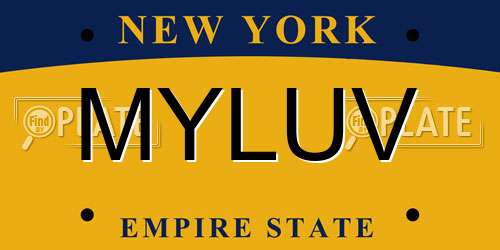 MYLUV New York License Plate