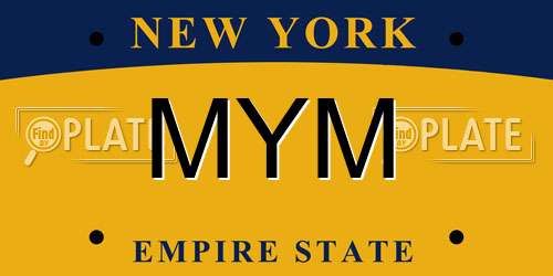 MYM New York License Plate
