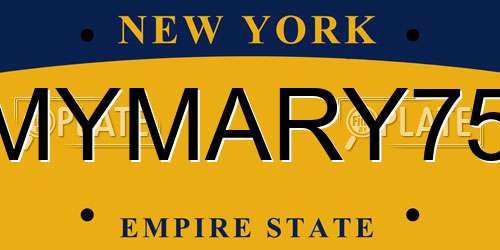 MYMARY75 New York License Plate