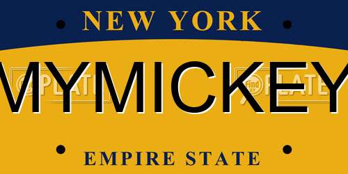 MYMICKEY New York License Plate