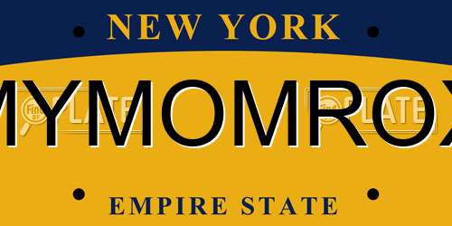 MYMOMROX New York License Plate