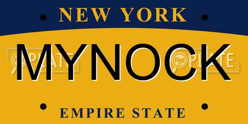 MYNOCK New York License Plate