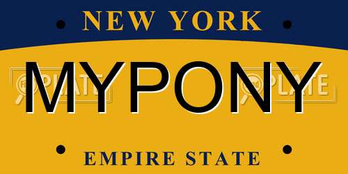 MYPONY New York License Plate