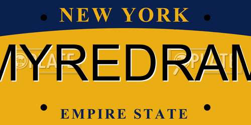 MYREDRAM New York License Plate