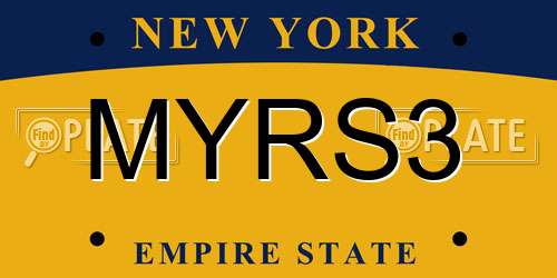 MYRS3 New York License Plate