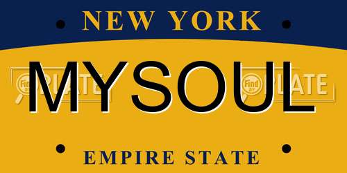 MYSOUL New York License Plate