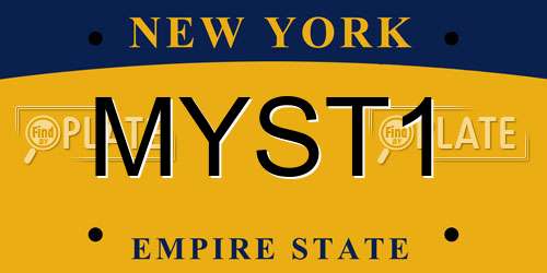 MYST1 New York License Plate