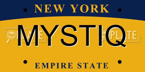 MYSTIQ New York License Plate