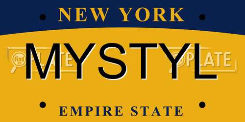 MYSTYL New York License Plate