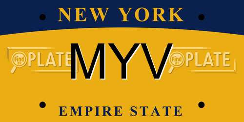 MYV New York License Plate