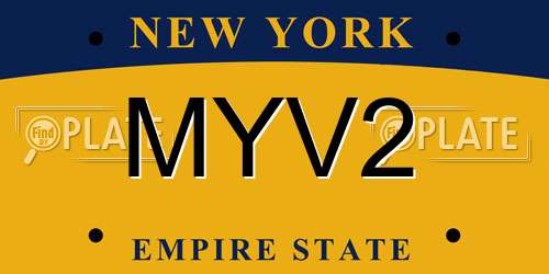 MYV2 New York License Plate