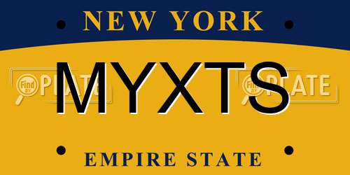 MYXTS New York License Plate