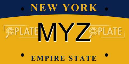 MYZ New York License Plate