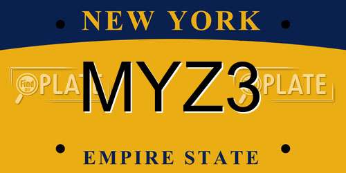 MYZ3 New York License Plate