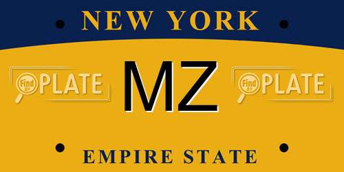 MZ New York License Plate