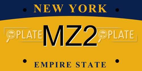 MZ2 New York License Plate