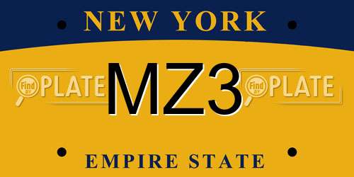 MZ3 New York License Plate