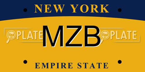 MZB New York License Plate