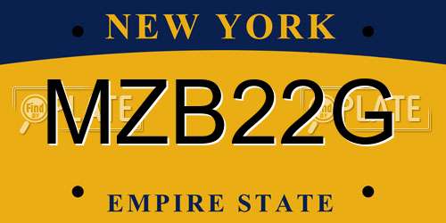 MZB22G New York License Plate