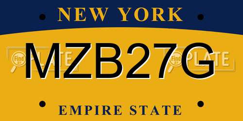 MZB27G New York License Plate