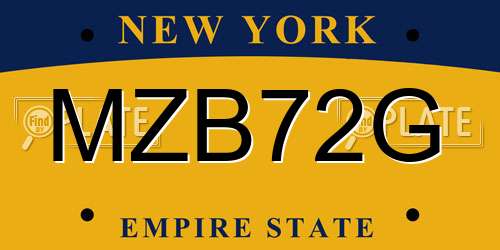 MZB72G New York License Plate