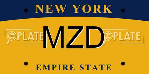 MZD New York License Plate
