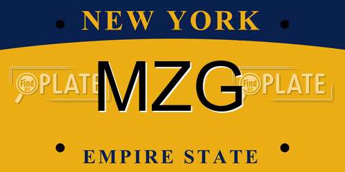 MZG New York License Plate
