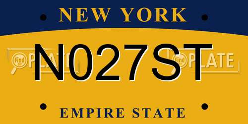 N027ST New York License Plate