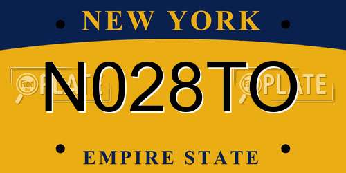 N028TO New York License Plate