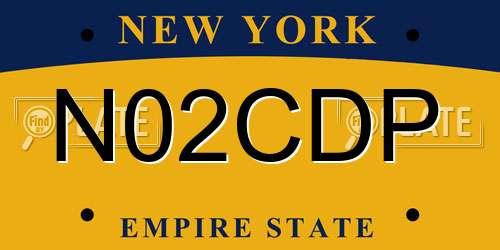 N02CDP New York License Plate