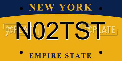 N02TST New York License Plate