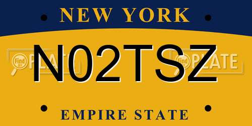 N02TSZ New York License Plate