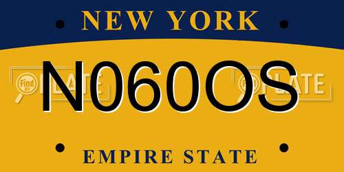 N060OS New York License Plate