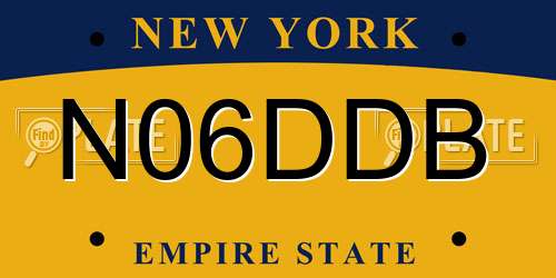 N06DDB New York License Plate
