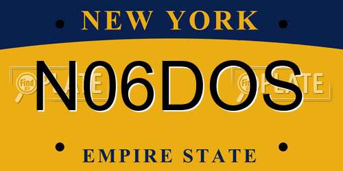 N06DOS New York License Plate