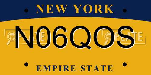 N06QOS New York License Plate