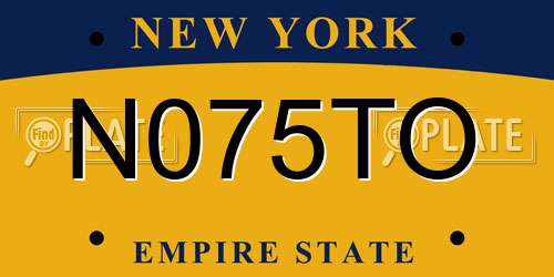 N075TO New York License Plate