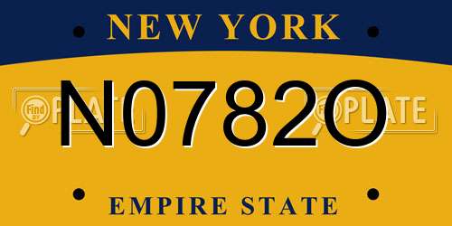 N0782O New York License Plate