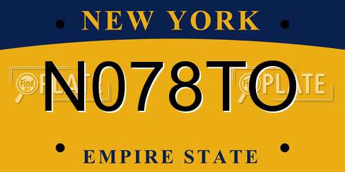 N078TO New York License Plate