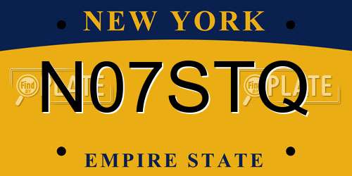 N07STQ New York License Plate