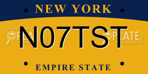 N07TST New York License Plate