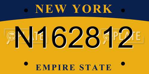 N162812 New York License Plate