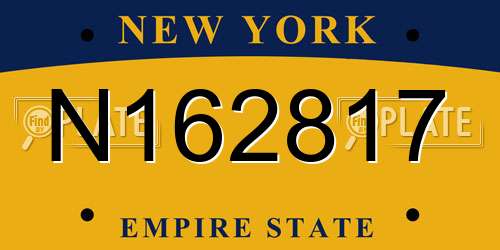 N162817 New York License Plate
